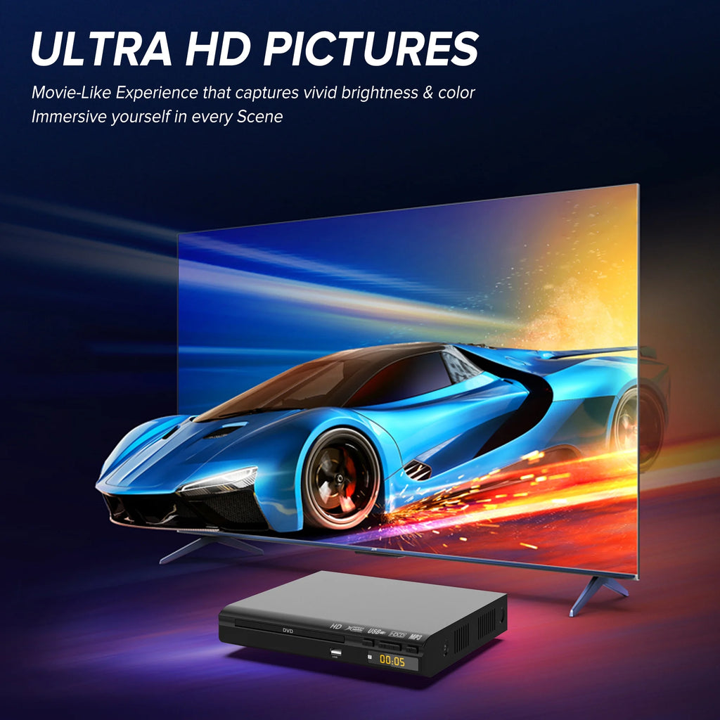 HD DVD Player for TV with USB Input and Remote Control S386