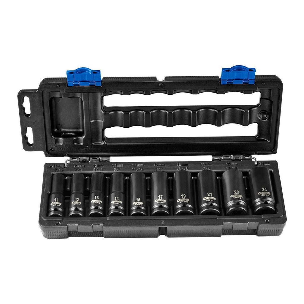 1/2 in. Drive Metric Impact Deep Socket Set, 10-Piece I664