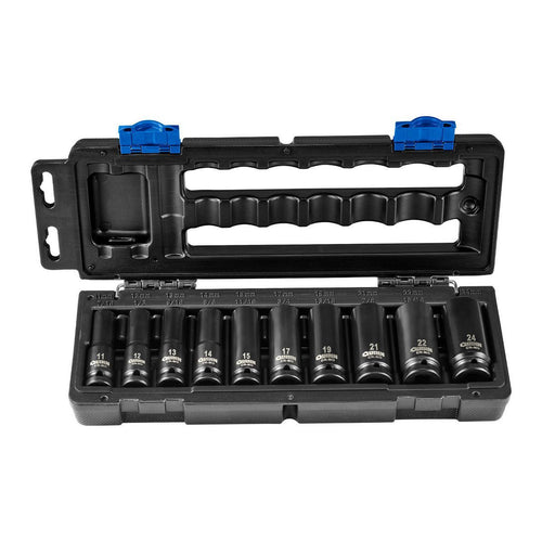 1/2 in. Drive Metric Impact Deep Socket Set, 10-Piece I664