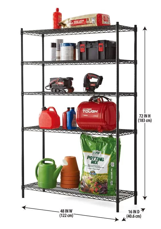 Black 5-Tier Wire Shelf J667