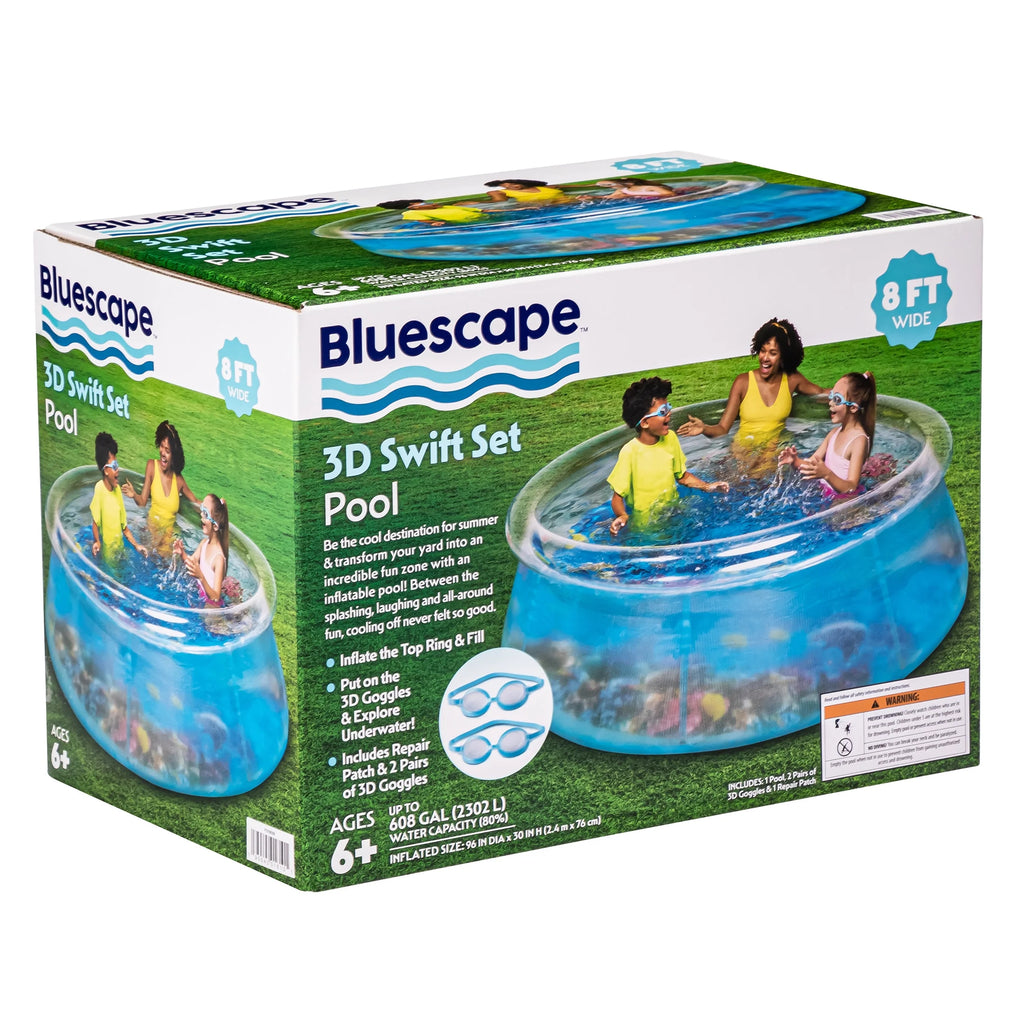 Transparent 8 ft 3D Above Ground Ring Pool N123