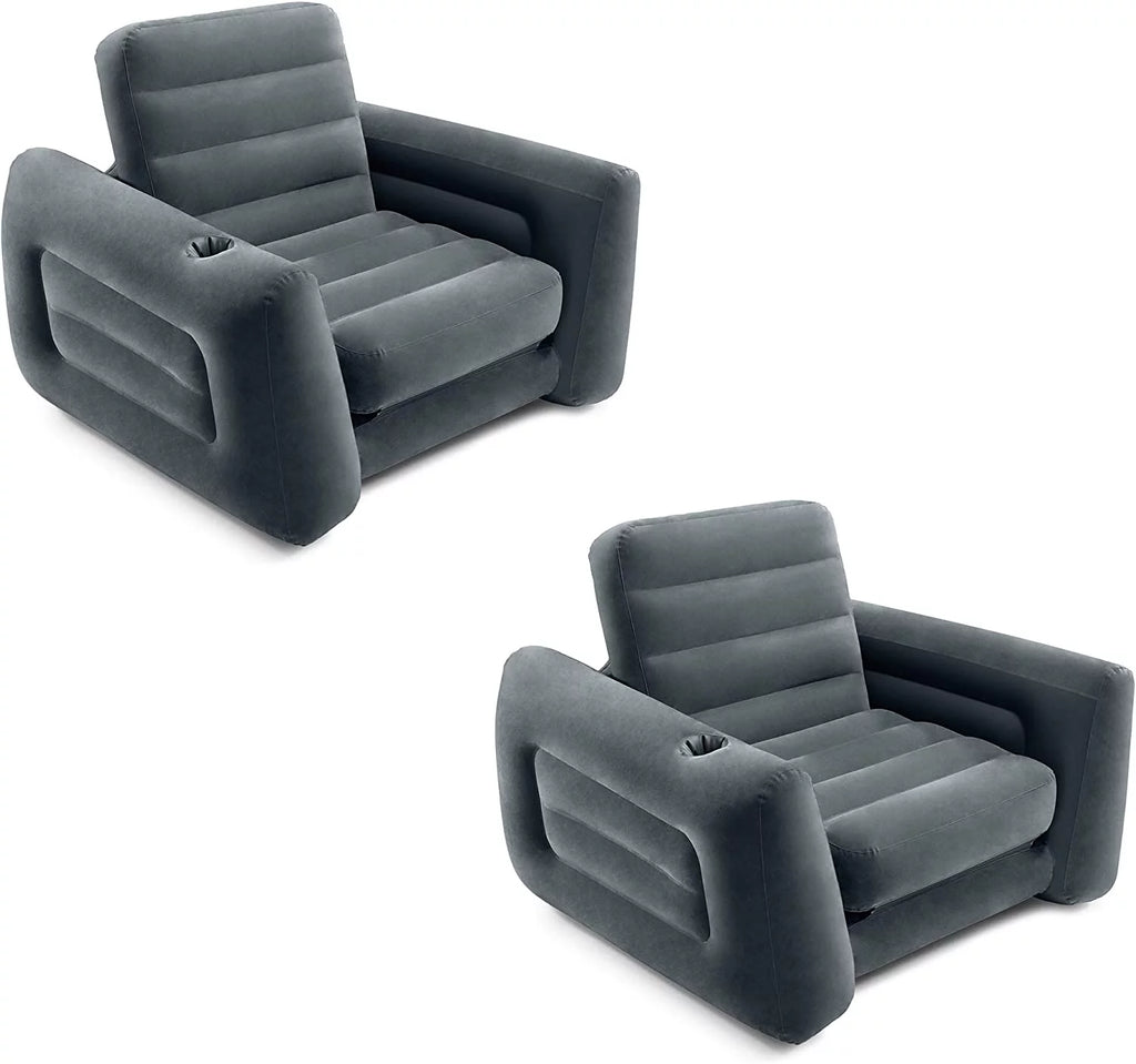 Inflatable Sofa Chair Sleeper Air Bed Mattress Twin Sized 2 Pack O299