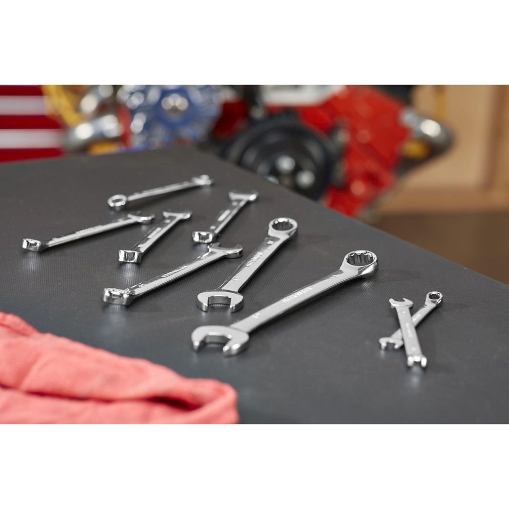 Fully Polished Metric Combination Wrench Set, 9 Piece E3631