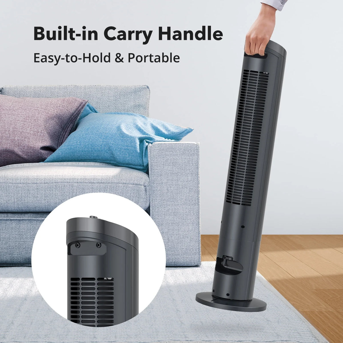 36" Oscillating Tower Fan, 3 Speeds, Timer P739