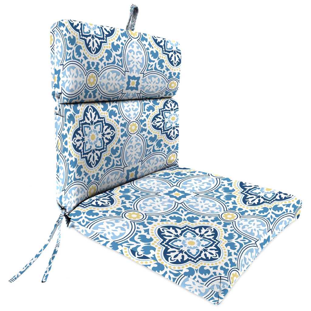 Green Tropical Rectangular Outdoor Chair Cushion with Ties K9552