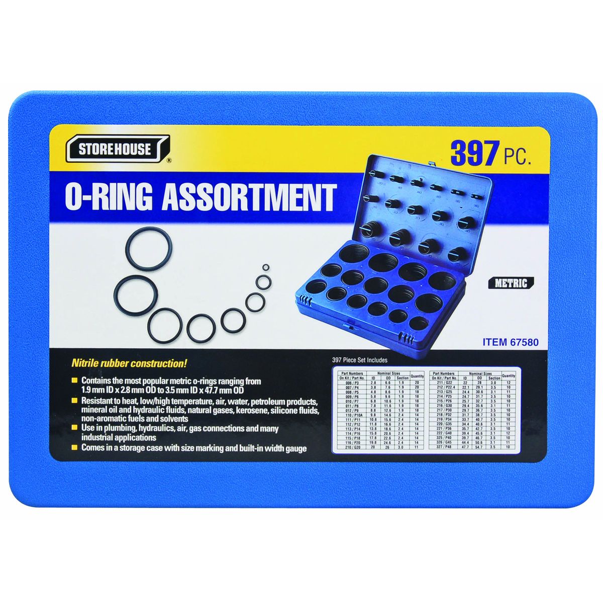 Metric O-Ring Assortment, 397 Piece J583052