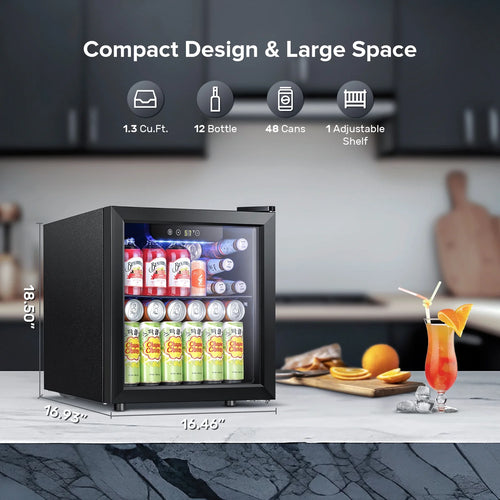 1.3 Cu.ft Beverage Cooler with Transparent Glass Door I86739