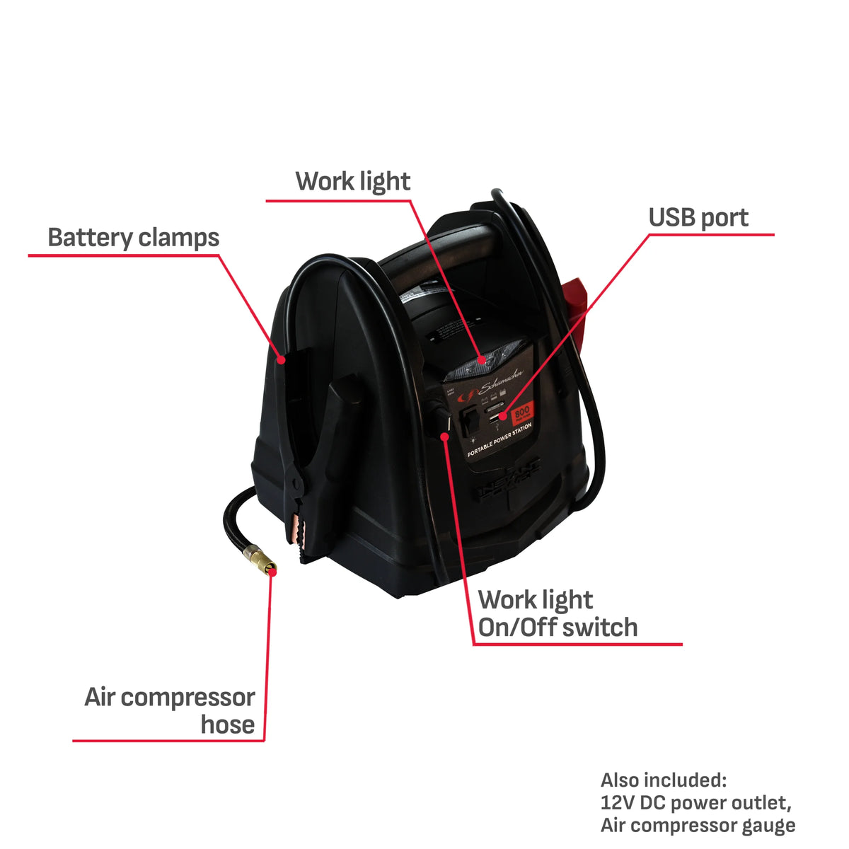 Portable Power Station with Jump Starter and Air Compressor U41195