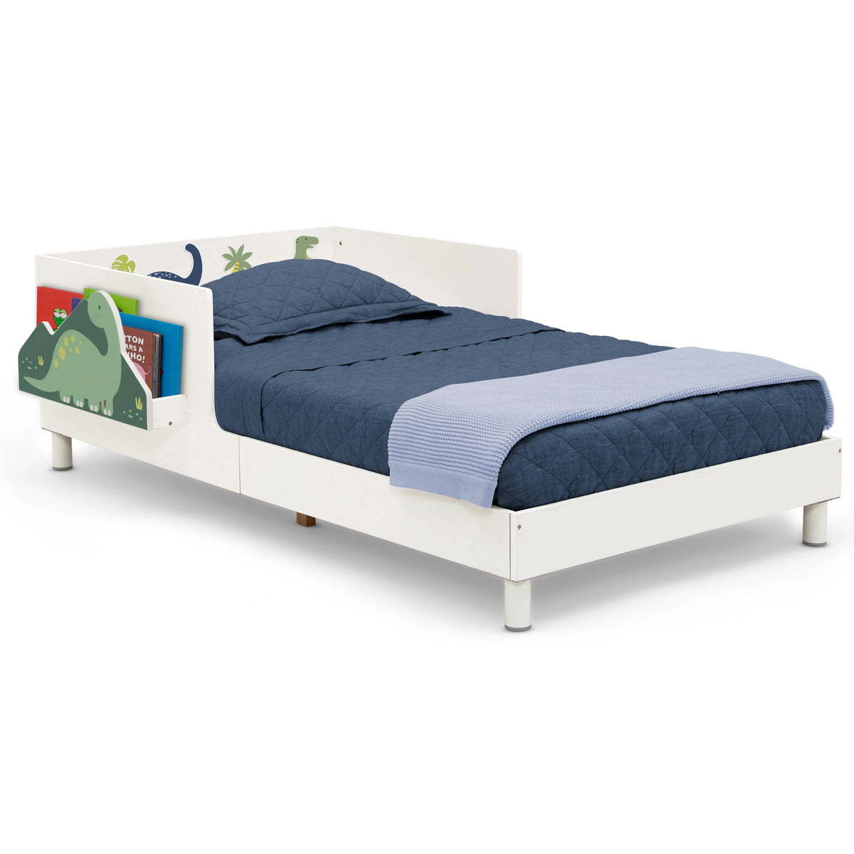 White Toddler Bed with Interchangeable Shelf G539300