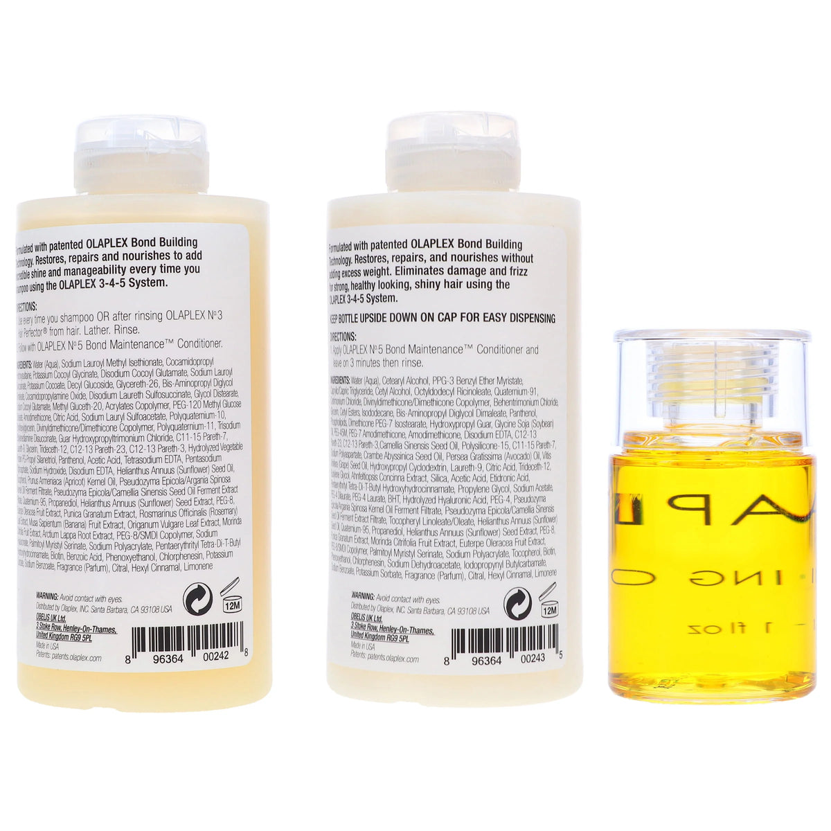 Shampoo Conditioner and Bonding Oil 8.5 oz 1 oz Combo Pack S8313