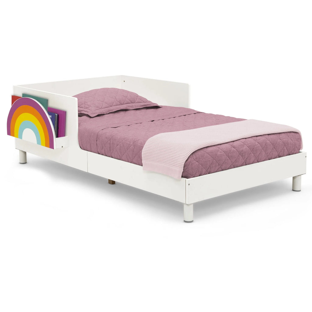 White Toddler Bed with Interchangeable Shelf G539300