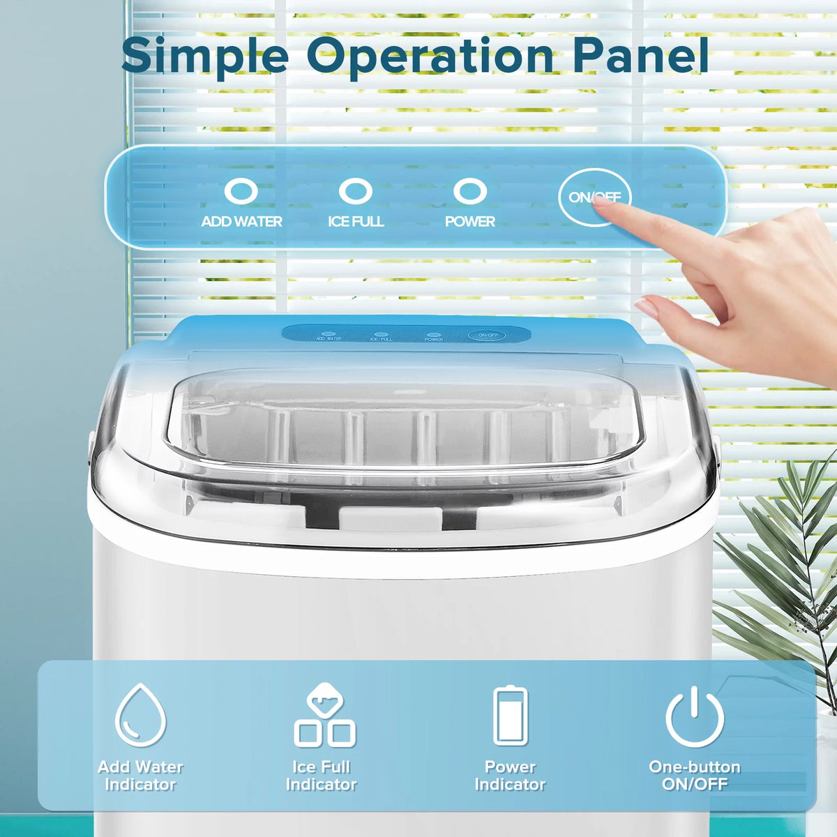 Portable Countertop Ice Maker 26lbs/24H White D419670