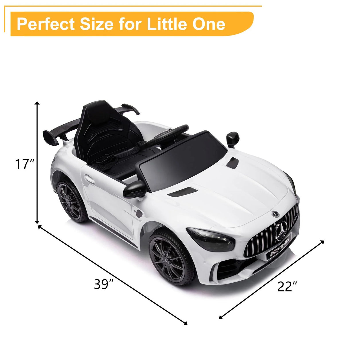 12V Electric Ride on Car Toy with Remote Control, LED Lights, Black L78138