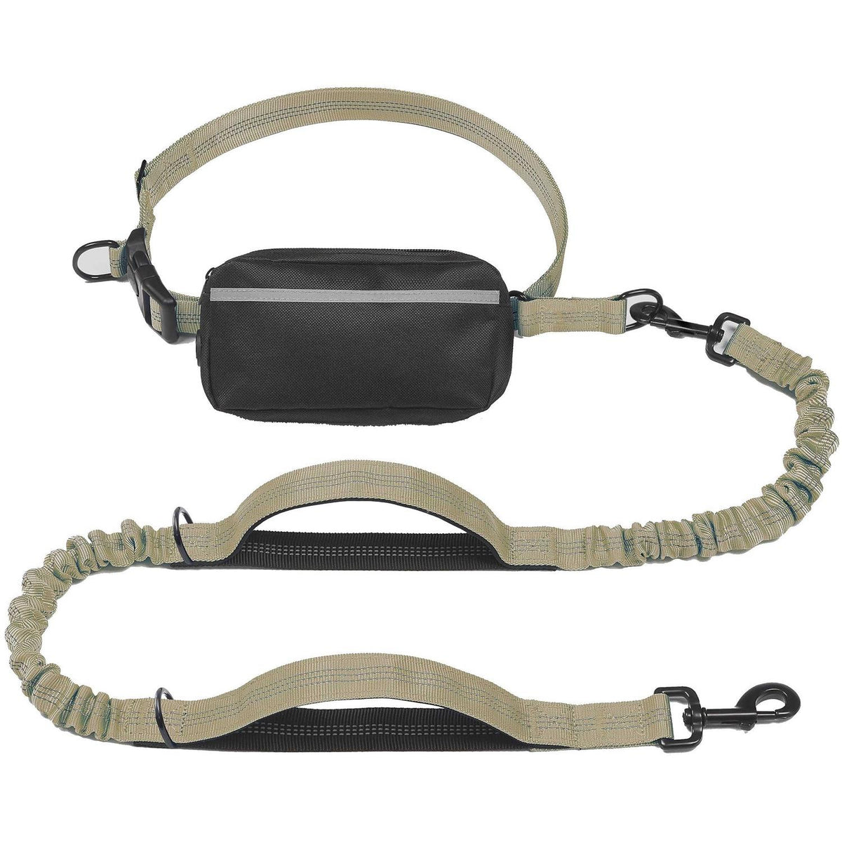 Hands Free Dog Leash with Zipper Pouch and Padded Handles E411